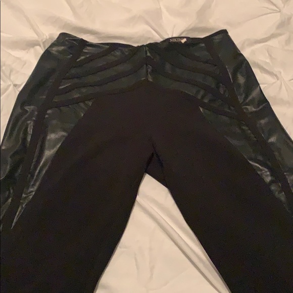 Pleather Panel Pants - Picture 2 of 4